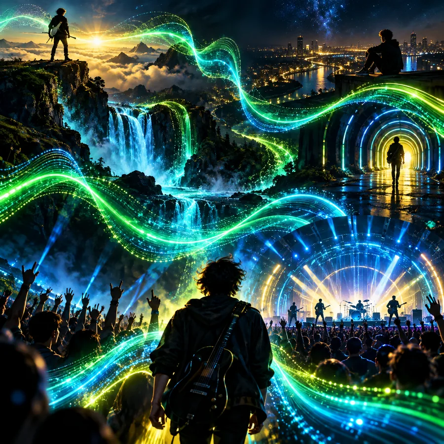 Freebeat Feature-Visual zur Darstellung kreativer Arbeit mit Musikfokus